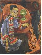 Ernst Ludwig Kirchner The drinker - selfportrait oil painting reproduction